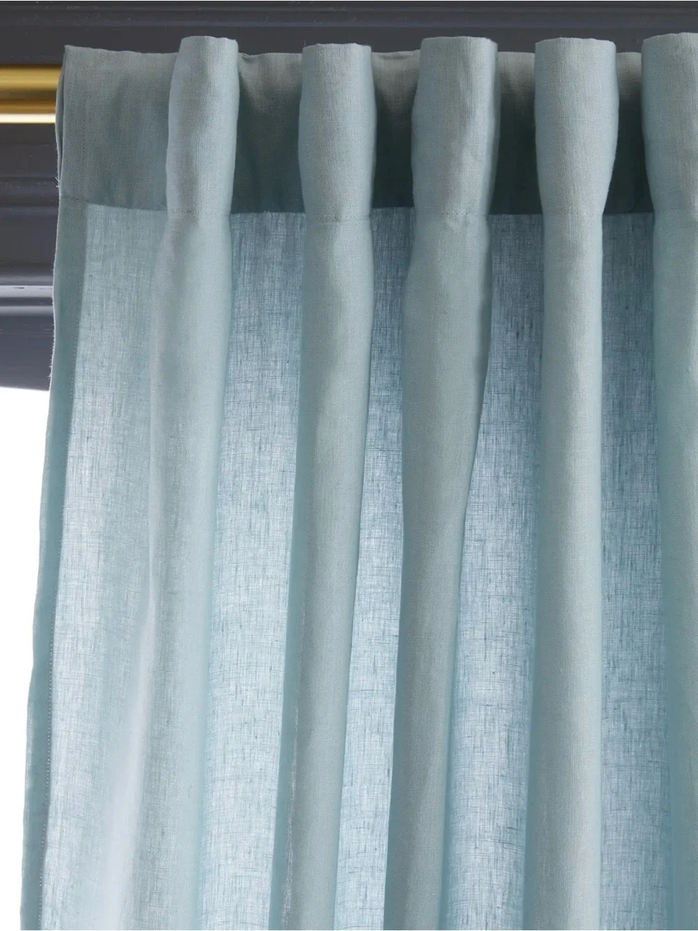 Quince Set of European Linen Curtains 48x84 Light Blue – SET OF 2
